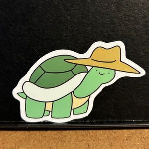 TURTLE IN COWBOY HAT STICKER